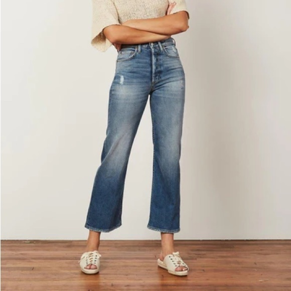 Boyish by HER Mikey High Waist Ankle Straight Jeans in Mercy Island Wash - Picture 1 of 13